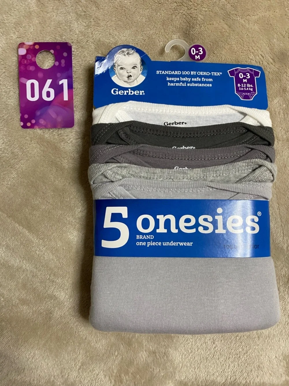 💜 Gerber 5-Pack Baby Neutral Grey’s short sleeve onesies bodysuits, 0-3mths - Picture 11 of 11